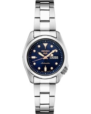 Seiko Automatic 5 Sports Stainless Steel Bracelet Watch 28mm - Blue