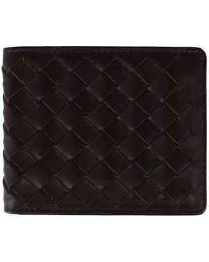 Trafalgar Lazzaro Lattice Weave Leather Bi-fold Wallet - Black