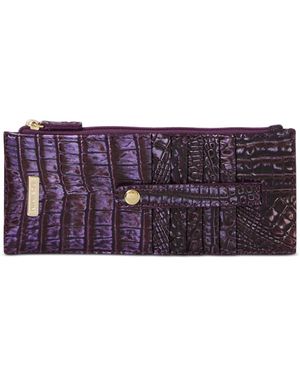 Brahmin Credit Card Melbourne Embossed Leather Wallet - Purple