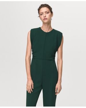 Mango Ruched Long Jumpsuit - Green