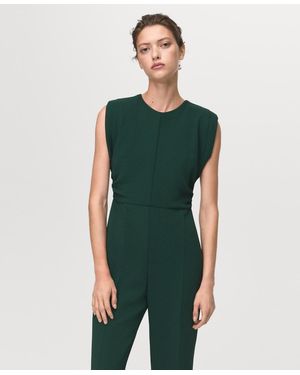 Mango Ruched Long Jumpsuit - Green