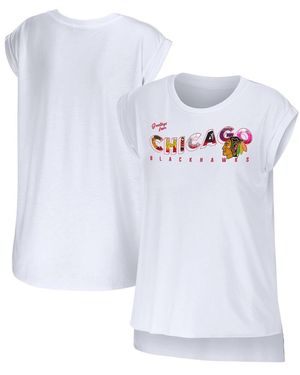 WEAR by Erin Andrews Chicago Blackhawks Greetings From Muscle T-shirt - White