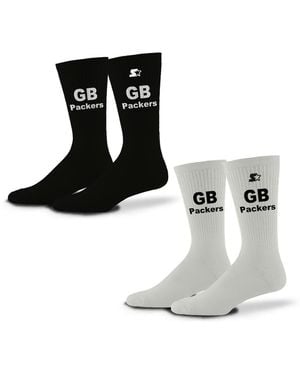 Starter And 2-pack /white Green Bay Packers Assist Socks - Black
