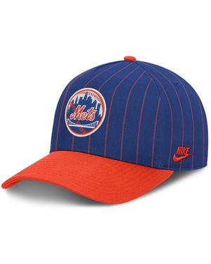 Nike Royal/orange New York Mets Cooperstown Rise A-frame Adjustable Hat - Blue