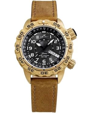 Abingdon Co. Jane Brown Leather Strap Watch 35mm - Metallic
