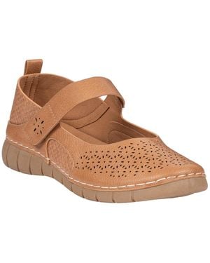 Gc Shoes Kace Laser-cut Faux Leather Flat Mary Jane Flats - Brown