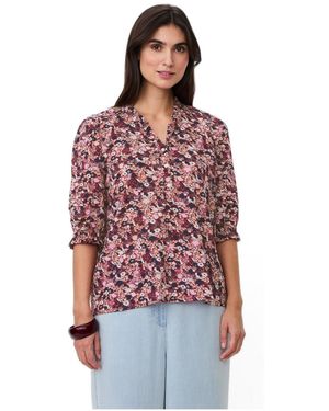 Masai Mabrenitha Floral Mandarin Collar Blouse - Red
