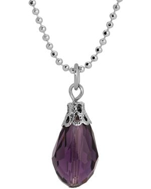 2028 Teardrop Bead Ball Chain Necklace - Purple