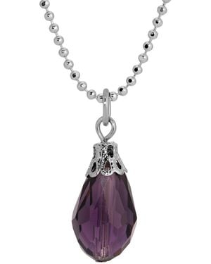 2028 Teardrop Bead Ball Chain Necklace - Purple