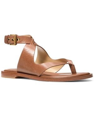 Michael Kors Michael Irene Flat Thong Sandals - Brown