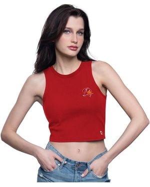 Starter Tampa Bay Buccaneers Show Up Cropped Tank Top - Red