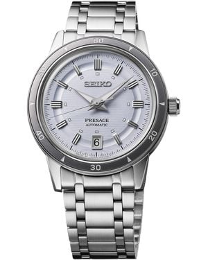Seiko Automatic Presage Style 60s Stainless Steel Bracelet Watch 40mm - Gray
