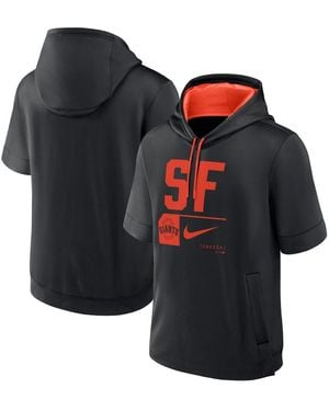 Nike San Francisco Giants Tri Code Lockup Short Sleeve Pullover Hoodie - Black