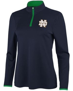 Antigua Navy/green Notre Dame Fighting Irish Brink Quarter-zip Pullover - Blue