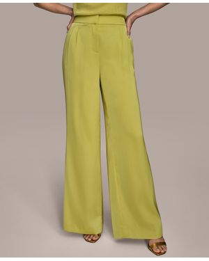 Donna Karan Satin Wide-leg Pants - Green