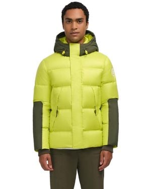 Pajar Nuray Mixed Media Color Block Puffer - Yellow
