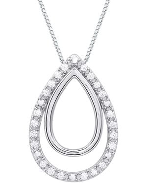 Marsala Diamond Teardrop Halo 18" Pendant Necklace (1/4 Ct. T.w. - Metallic