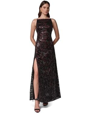 Donna Karan Sleeveless Sequin-embroidered Low V-back Gown - Black