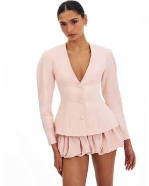 Miss Circle Savannah Peplum Blazer - Pink