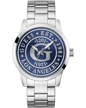 Guess Quartz -tone Stainless Steel Watch 44mm - Blue