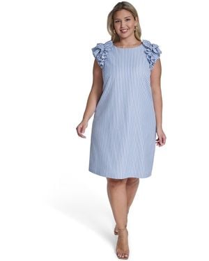 Jessica Howard Plus Size Jewel-neck Sheath Dress - Blue