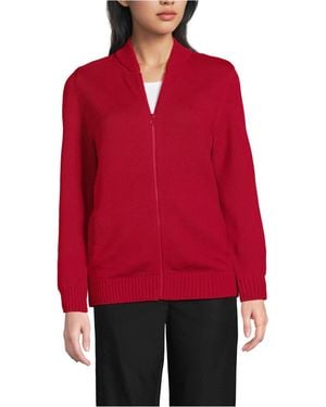 Lands' End Legacy Full Zip Cardigan - Red