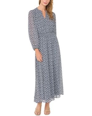 SAM & JESS Long-sleeve Smocked-waist Tiered Dress - Gray