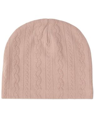 Memoi Baby Girls Cozy Cotton-rich Faux-cable Jacquard Knit Beanie - Pink