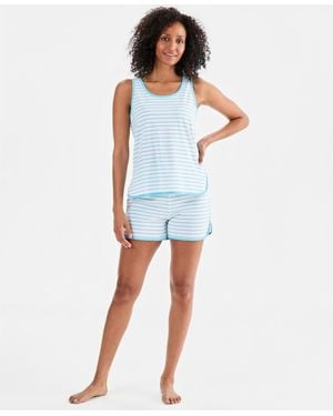 Charter Club Cotton Tank Short Pajama Set - Blue