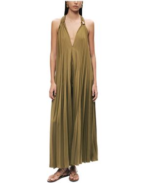Nocturne Pleated Halter Maxi Dress - Green