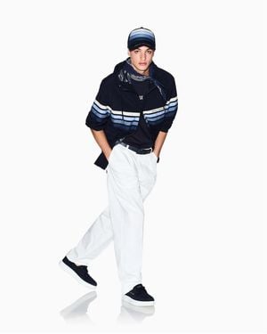 ARMANI EXCHANGE | White Edition Cotton Plet Pnts - Blue