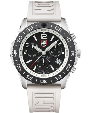 Luminox Swiss Chronograph Pacific Diver White Rubber Strap Watch 44mm - Gray