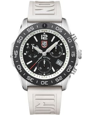 Luminox Swiss Chronograph Pacific Diver White Rubber Strap Watch 44mm - Gray