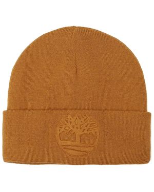 Timberland Knit Embossed Beanie - Brown