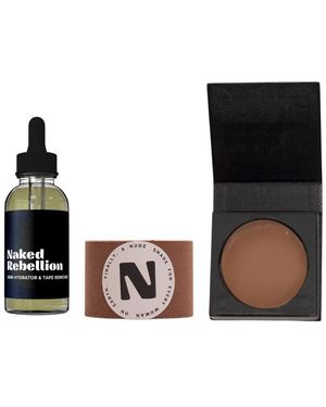 Naked Rebellion The Nudist Kit: Nude Shade Sweat-proof Boob Tape - Black