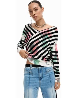 Desigual Fine Wrap Sweater - Gray