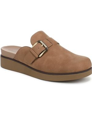 LifeStride Gillian Square Toe Mule Clogs - Brown