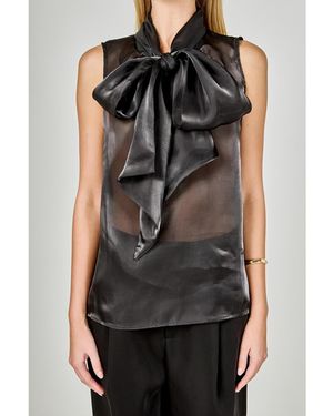 Endless Rose Organza Sleeveless Top - Black