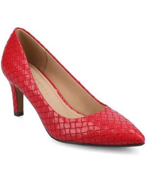 Journee Collection Scylee Pointed Toe Dress Pumps - Red