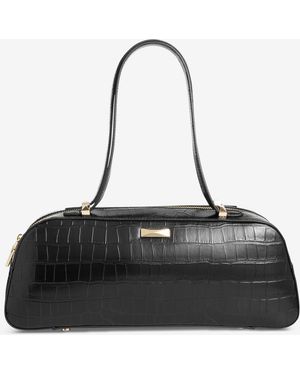 INC International Concepts Nedda Croco-embossed Satchel - Black