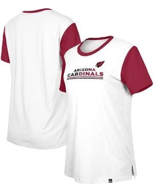 KTZ Arizona Cardinals Third Down Color Block Crewneck T-shirt - White