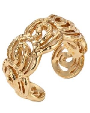 Retro Chic Mono Spiral Small Ring - Metallic