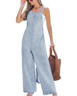 CUPSHE Retro Denim Overalls - Blue