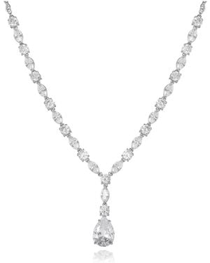 Jessica Simpson Crystal Drop Pendant Necklace - Metallic
