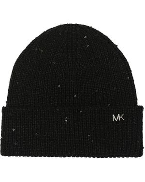Michael Kors Michael Metallic Sequin Cuff Hat - Black