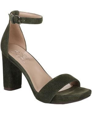 Naturalizer Joy Square Toe Ankle Strap Dress Sandals - Metallic