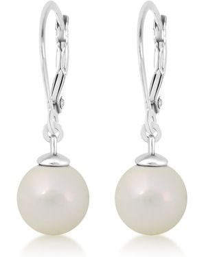 Chanteur /girl/pearl White Gold Palladium Plating Leverback Earring