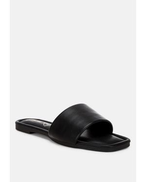 LONDON RAG Zaltana Open Square Toe Flats - Black