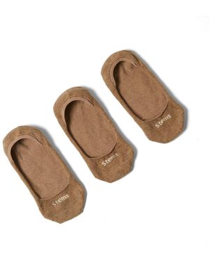 Stems Invisible Step No-show Silicone Heel Grip Socks - White