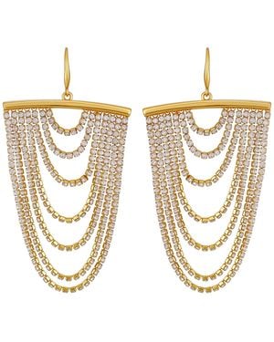 Guess Rhinestones Tassel Drop Earrings (also - Metallic